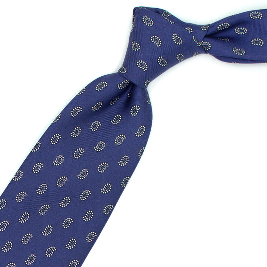 Blue tie with paisley