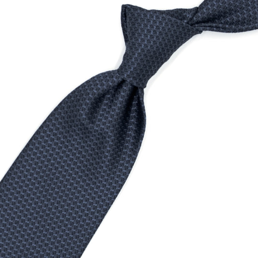 Dark blue woven tie