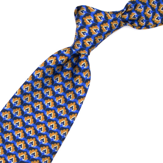 Light blue tie with blue and orange pattern