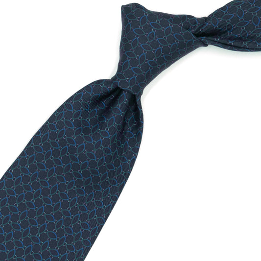 Blue tie with light blue abstract pattern