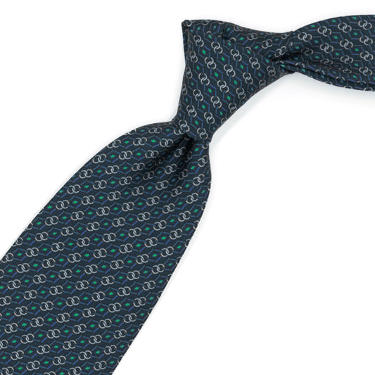 Blue tie with abstract pattern