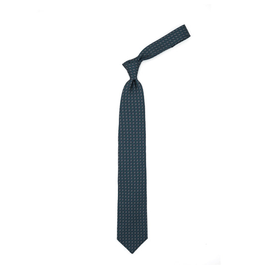Blue tie with abstract pattern