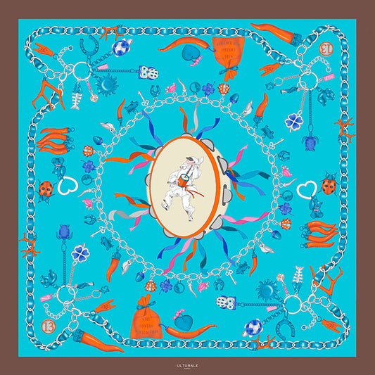Light Blue Puffin Scarf