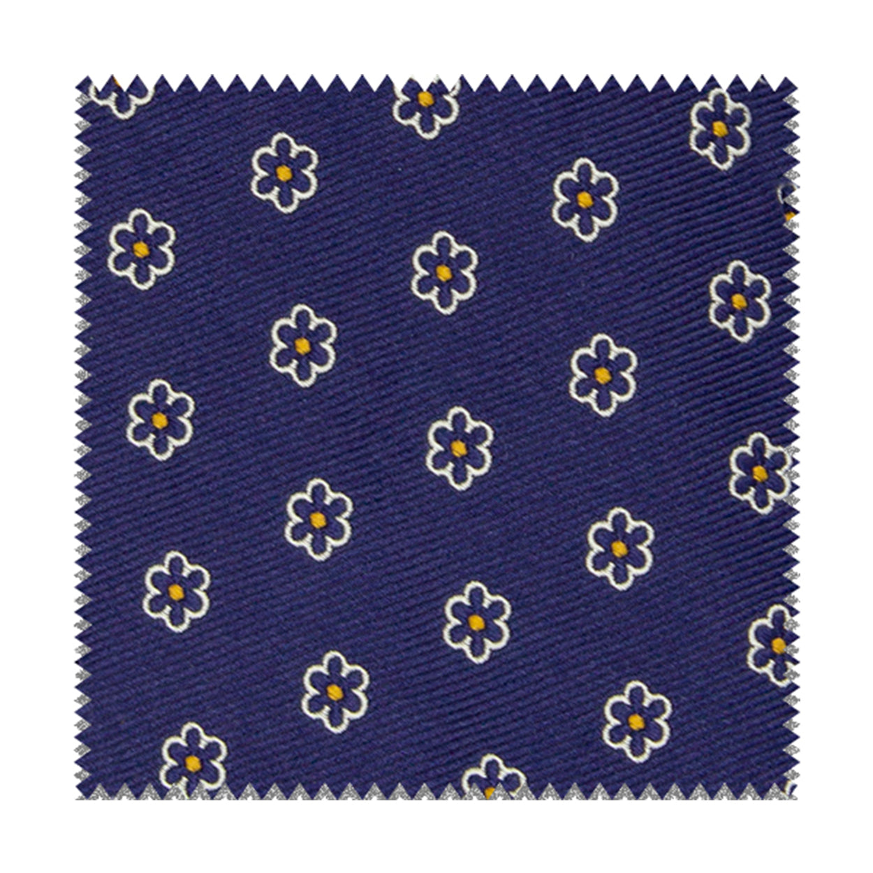 Blue fabric with blue flowers and yellow dots