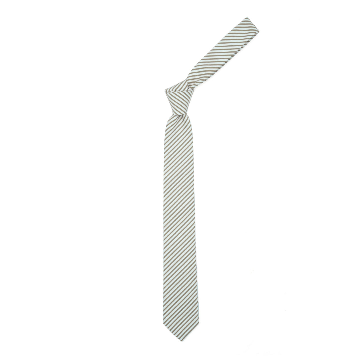 Cream tie with beige stripes