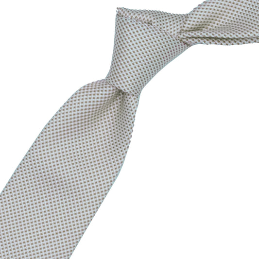 Beige and brown textured tie