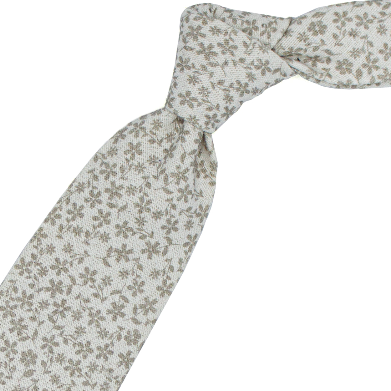 White tie with beige flowers