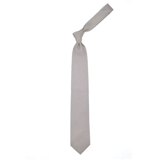 White and brown houndstooth tie