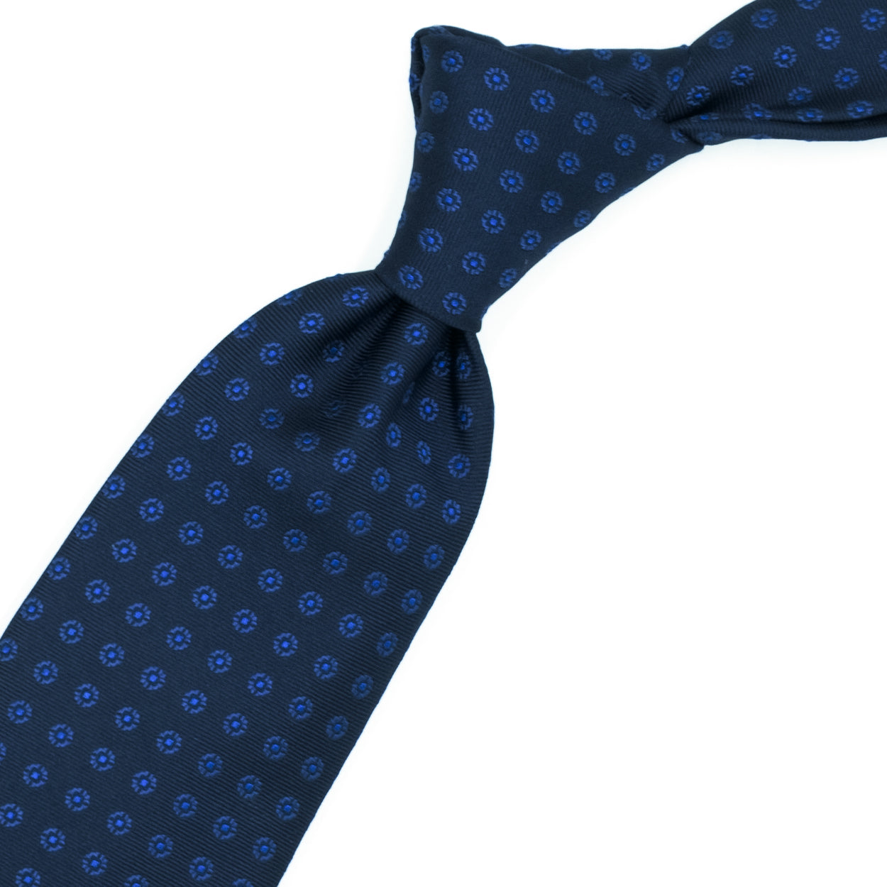 Blue tie with blue flowers and blue squares