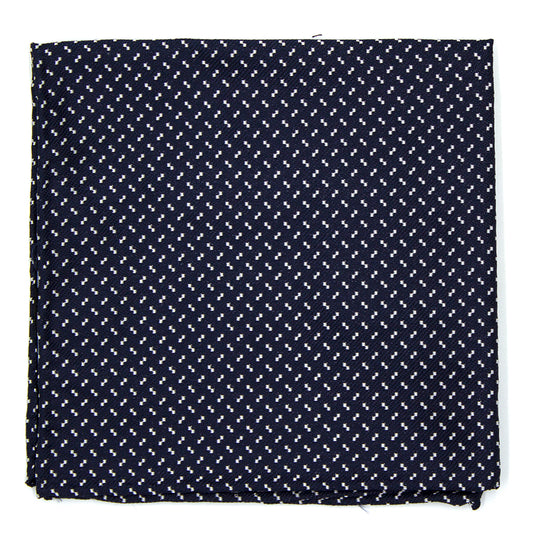 Blue clutch bag with white pattern