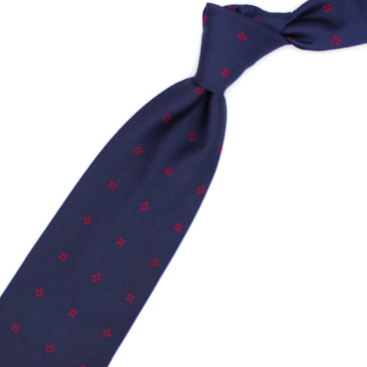 Blue tie with red dots