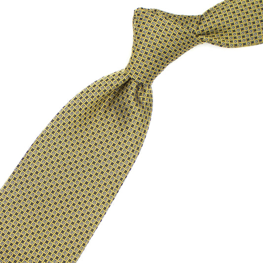 Yellow and brown woven tie