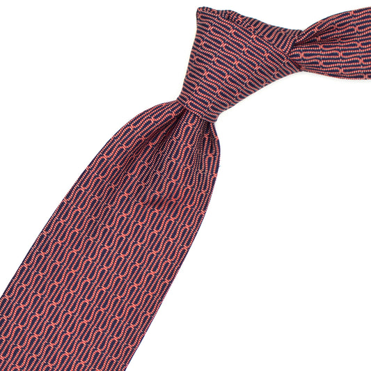 Blue tie with red Ulturale pattern