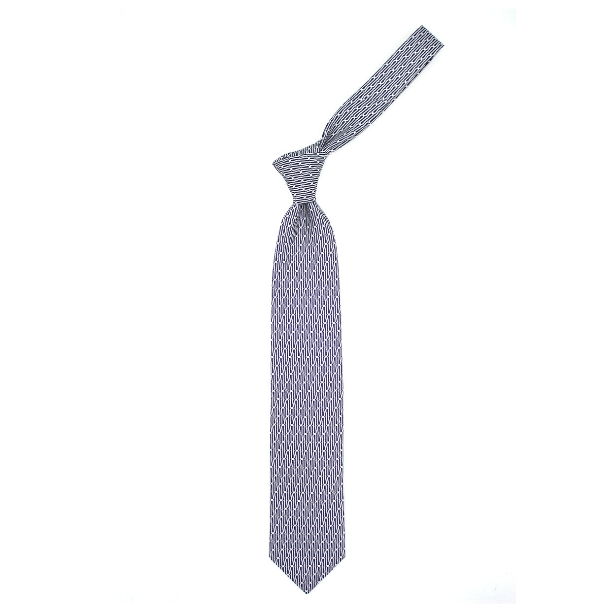 Blue tie with white Ulturale pattern