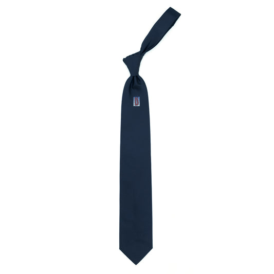 Blue tie with red Ulturale logo on the sub-notch