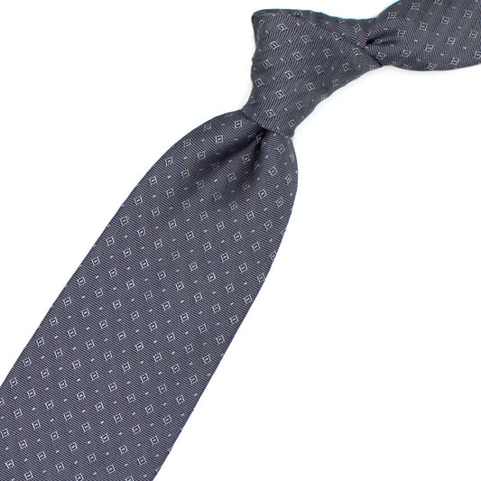 Grey tie with light grey squares
