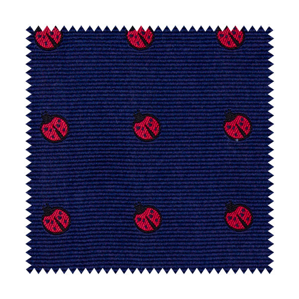 Blue fabric with red ladybugs