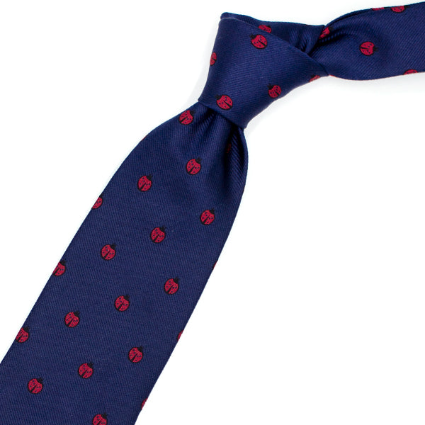 Blue tie with red ladybugs