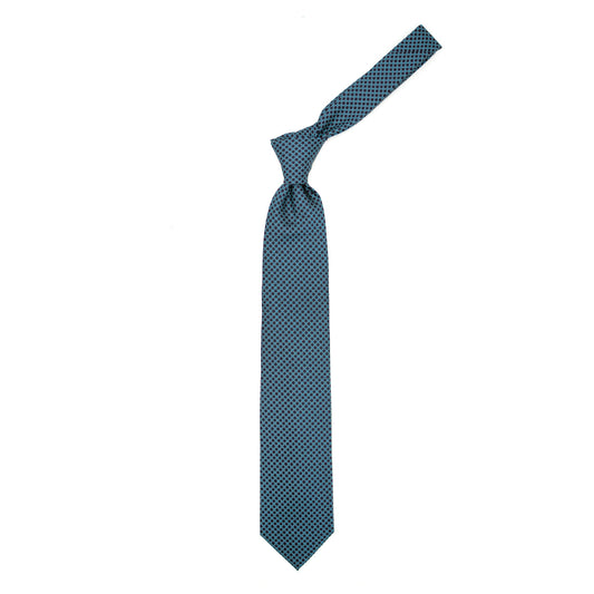Tie with blue and light blue geometric pattern