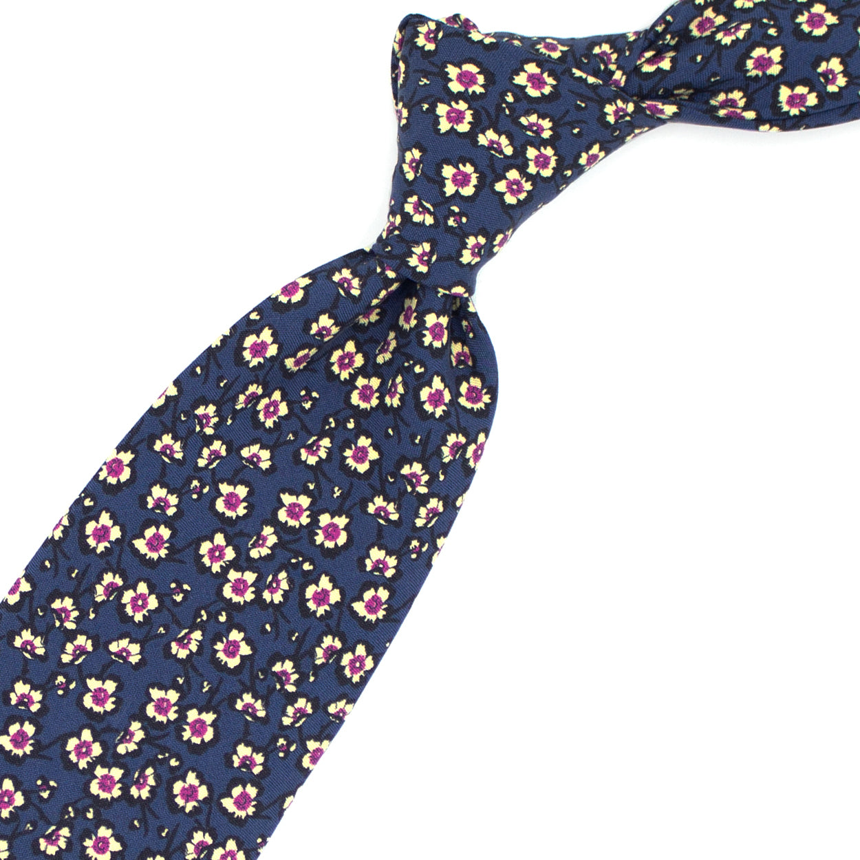 Blue tie with flowers