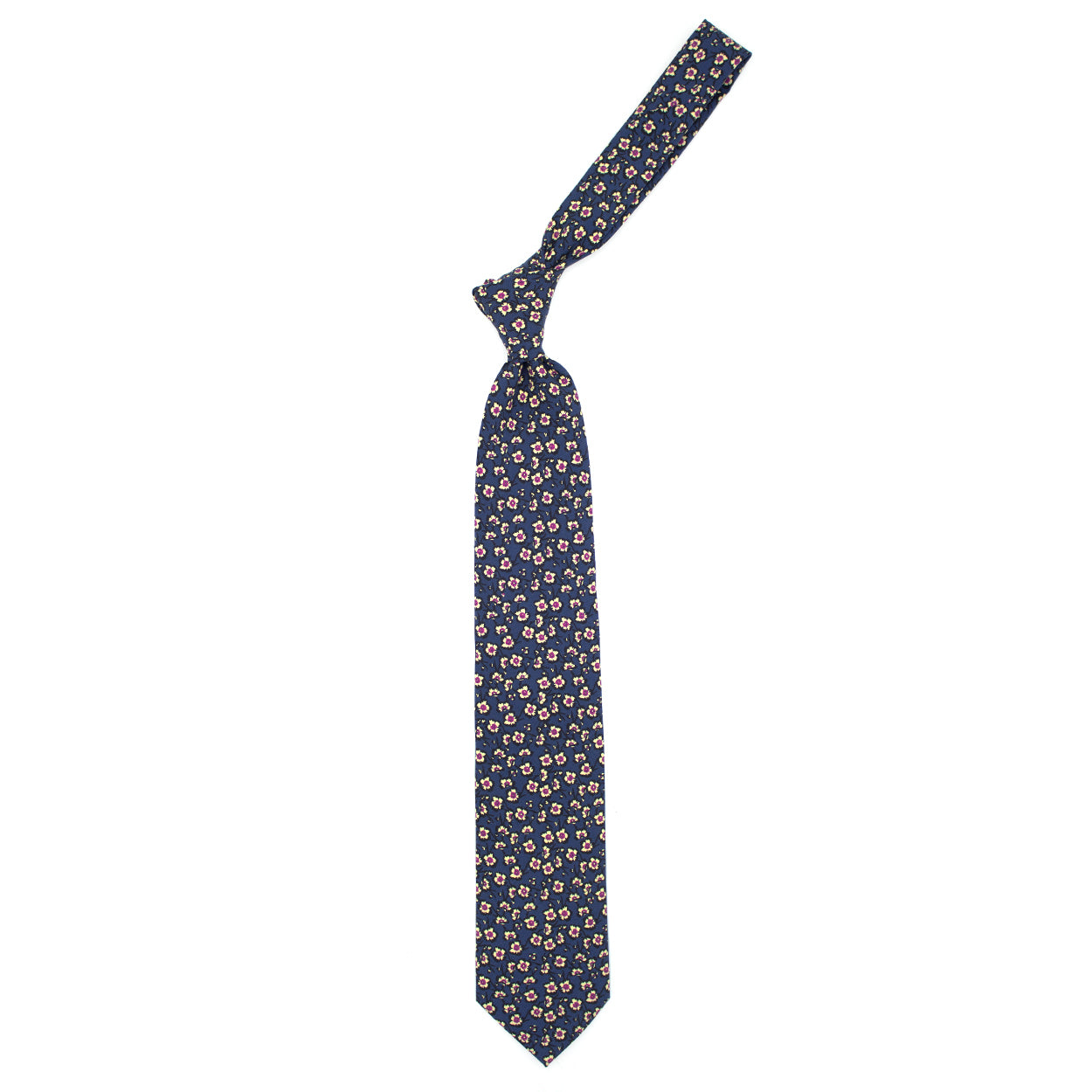 Blue tie with flowers