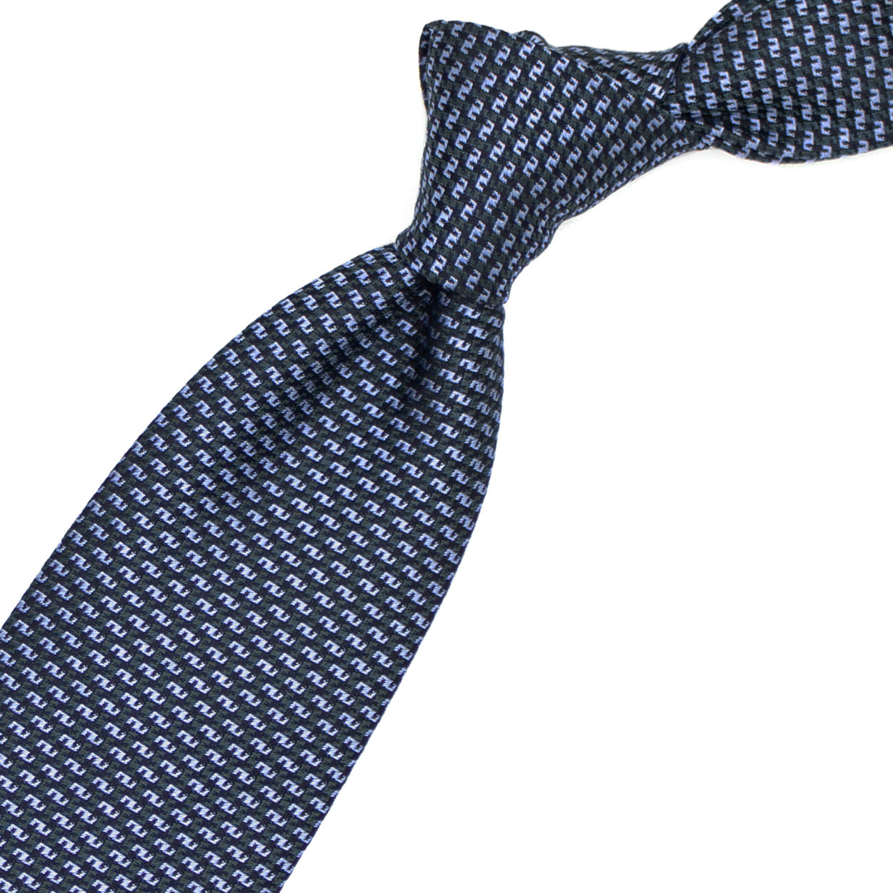 Grey and blue woven tie