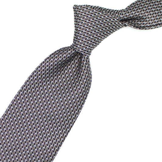 Beige, white and black textured tie