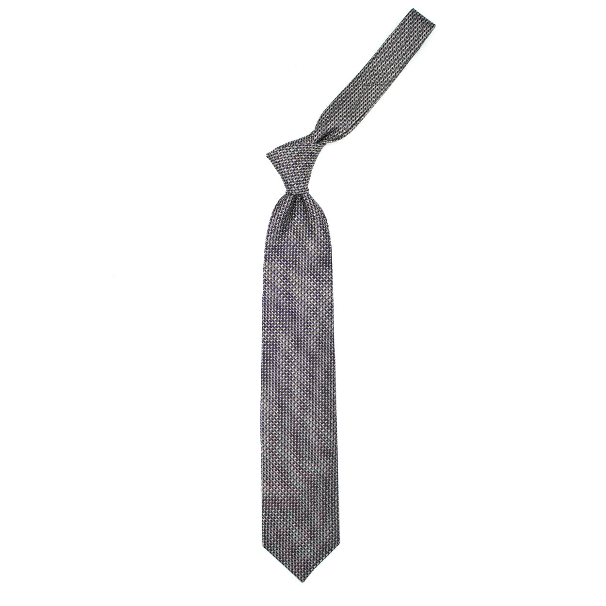 Beige, white and black textured tie