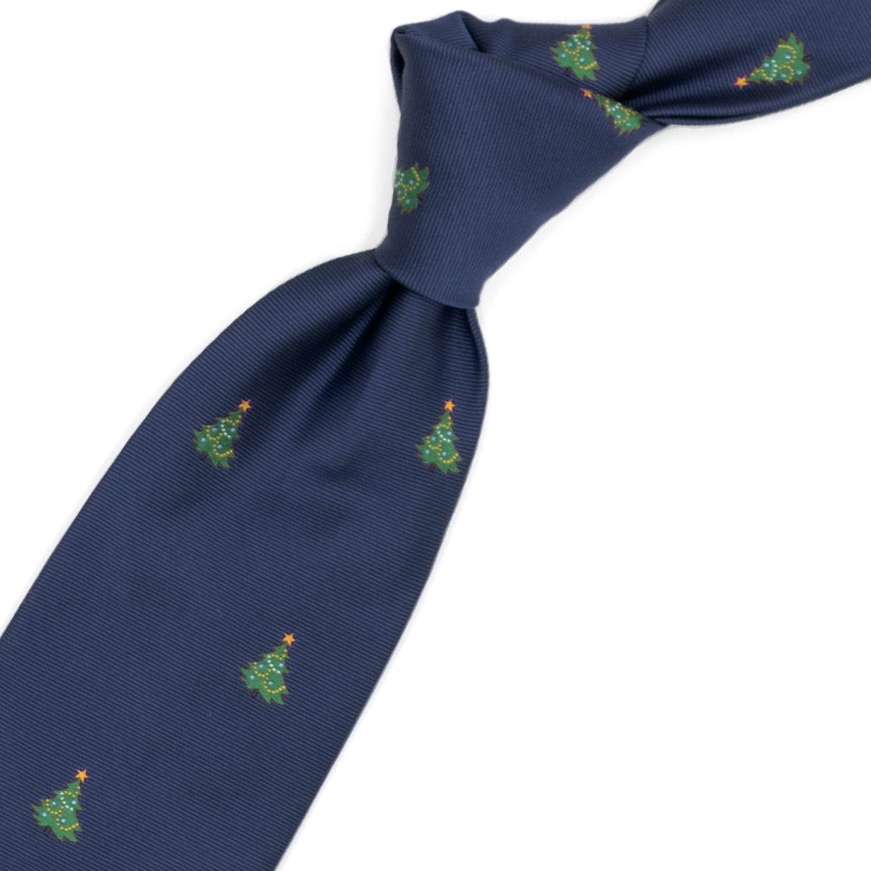 Blue tie with Christmas trees