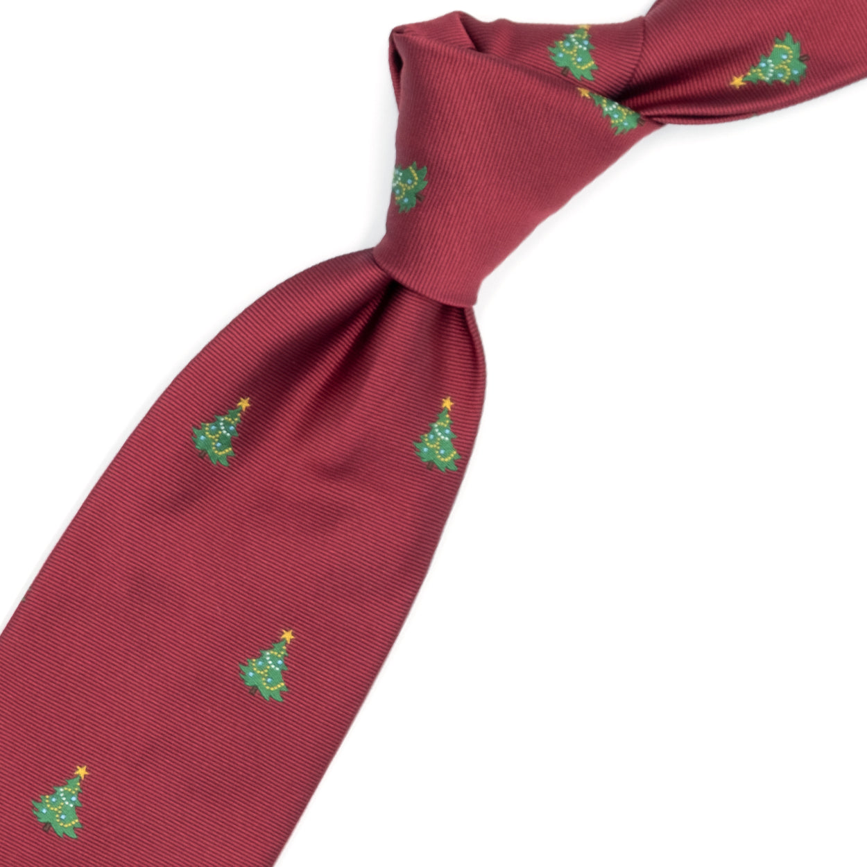 Red tie with Christmas trees