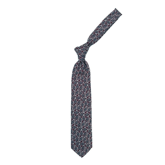 Bordeaux tie with burgundy and blue diamonds