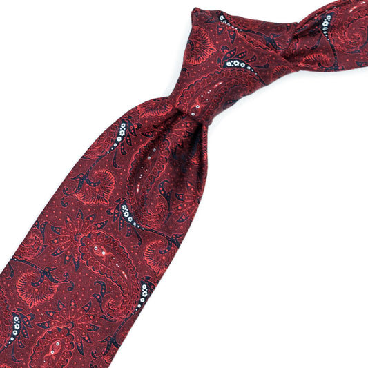 Red tie with paisley