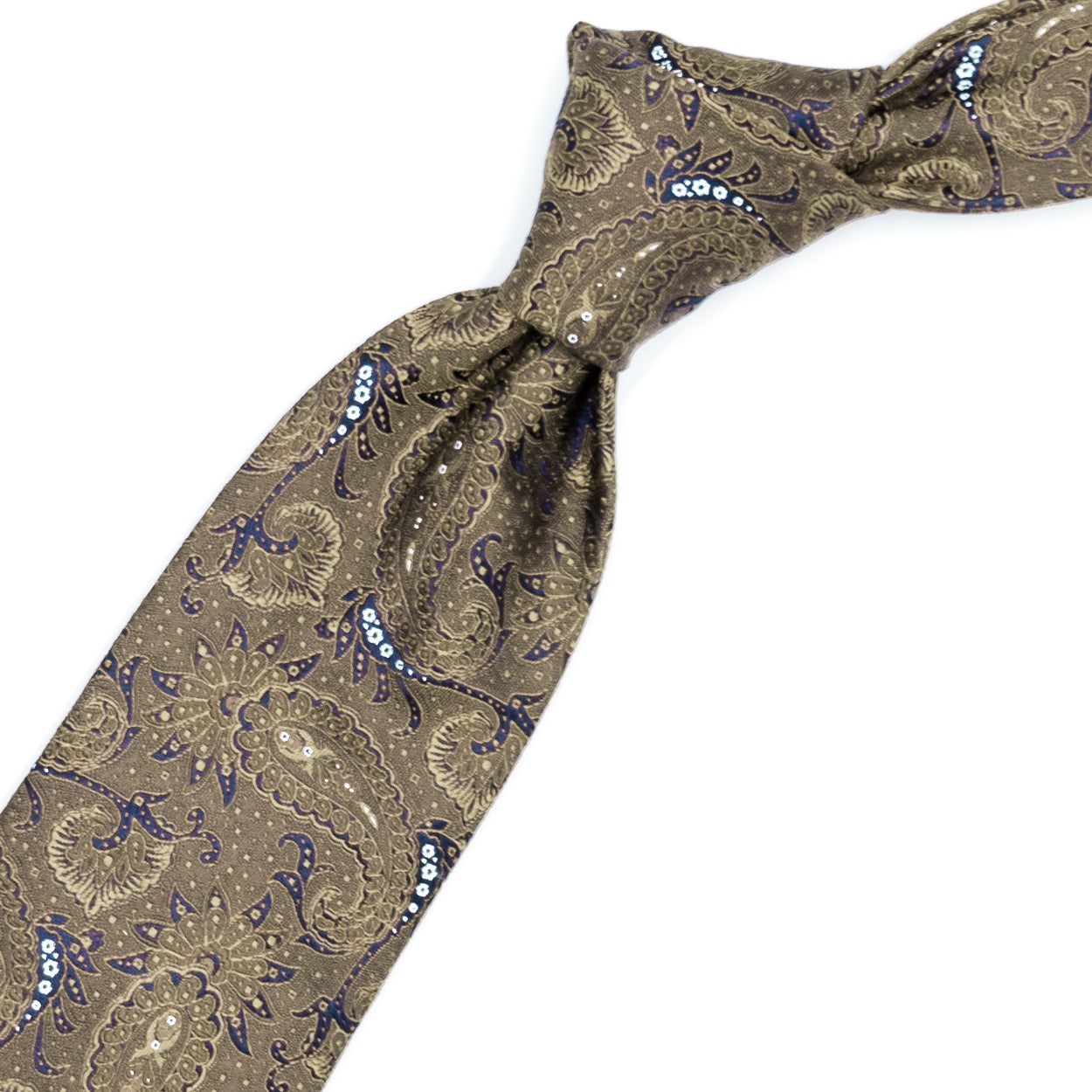 Light brown tie with paisley
