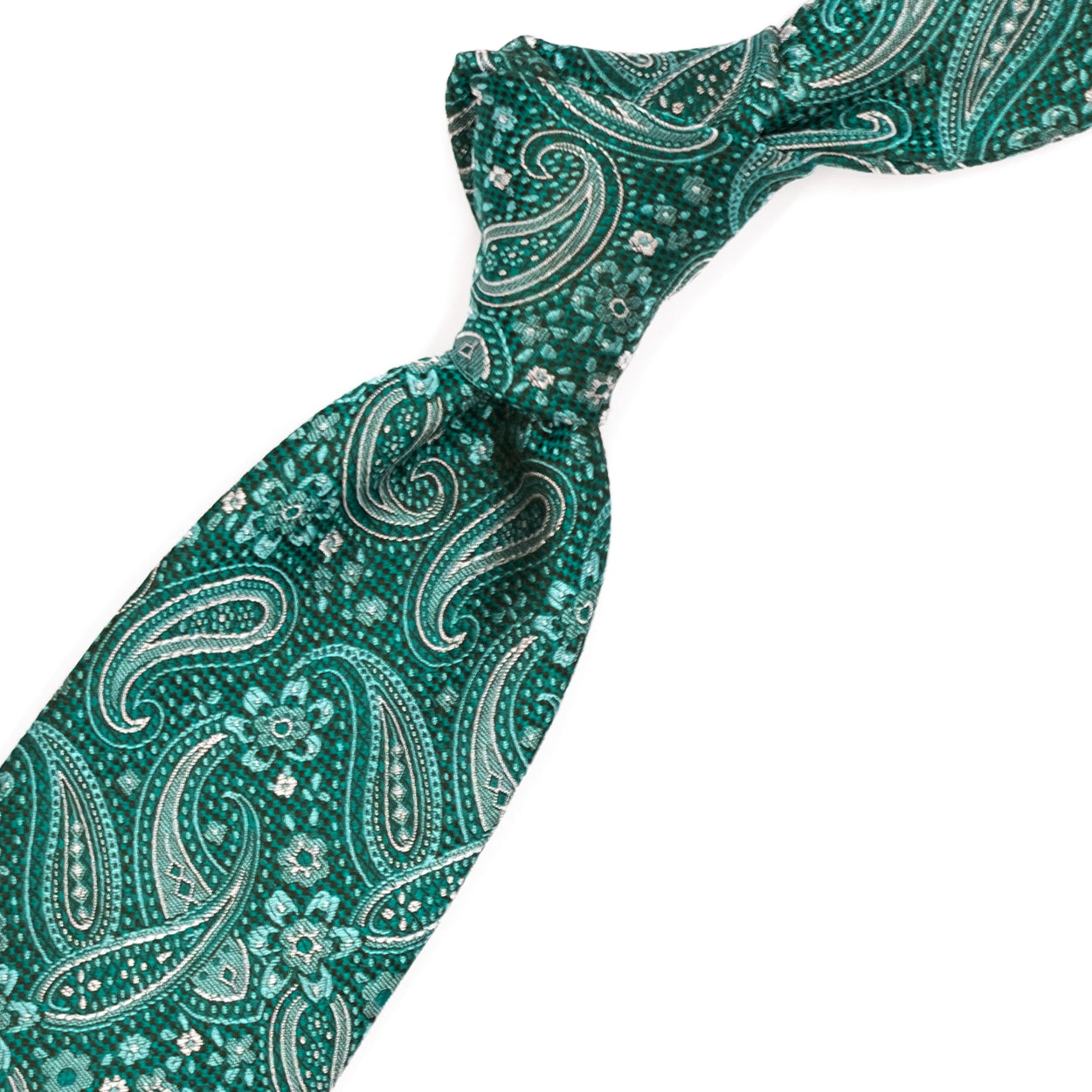 Green tie with paisley
