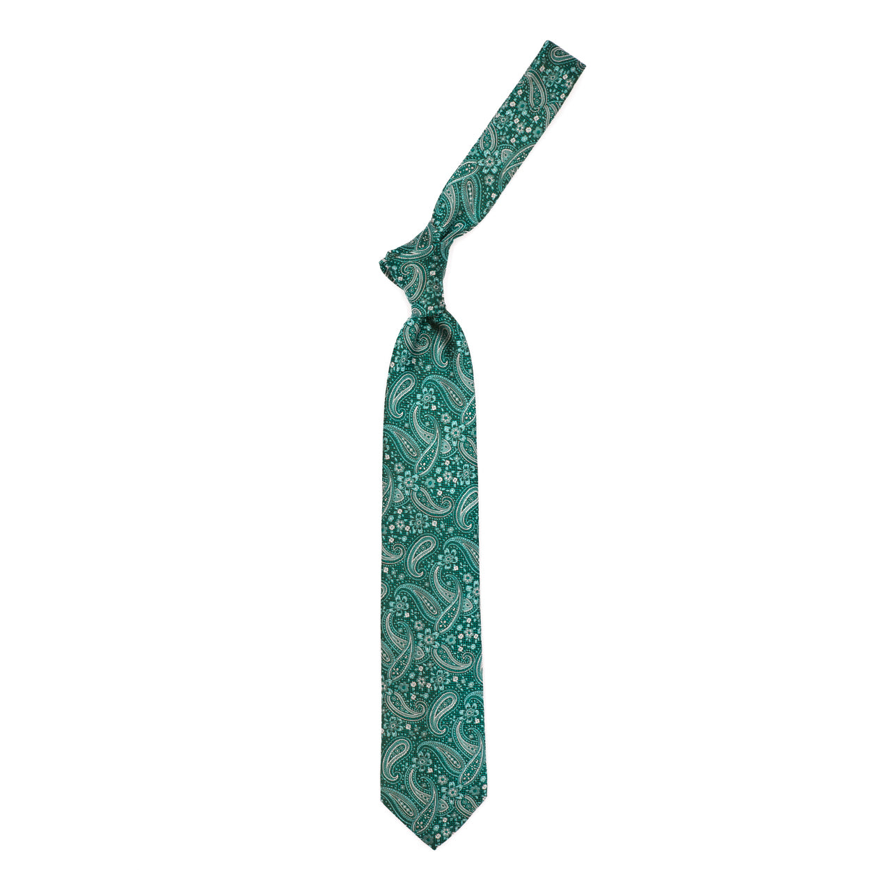 Green tie with paisley