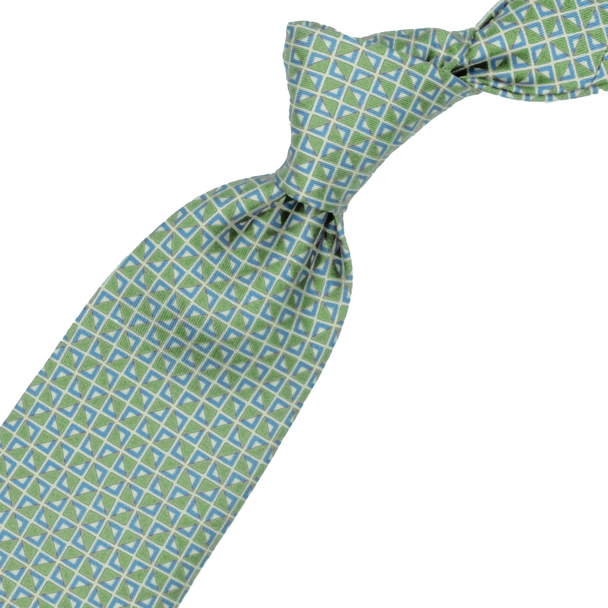Green and blue geometric pattern tie