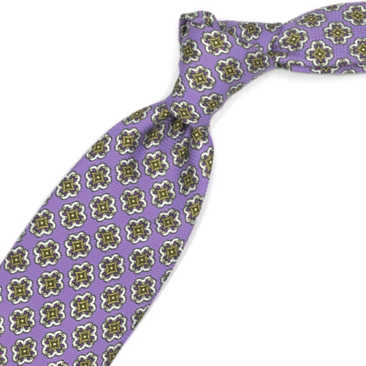 Lilac tie with coloured medallions