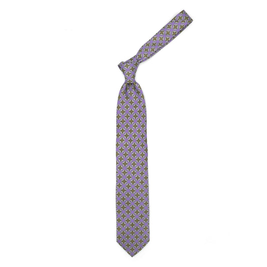 Lilac tie with coloured medallions