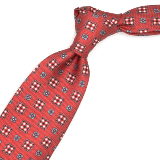 Red tie with medallions