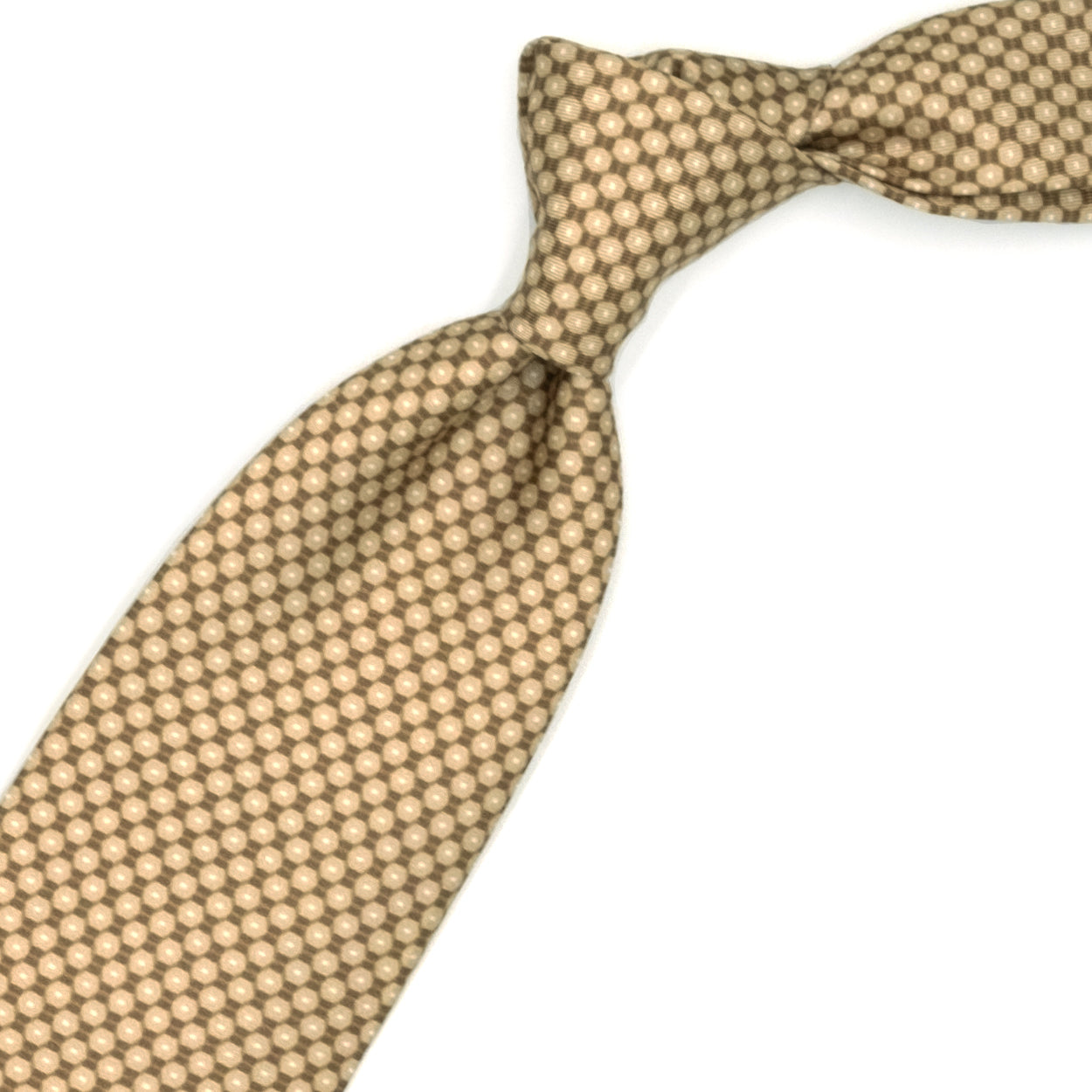 Tie with yellow and brown geometric pattern