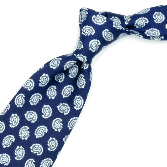 Blue tie with paisley