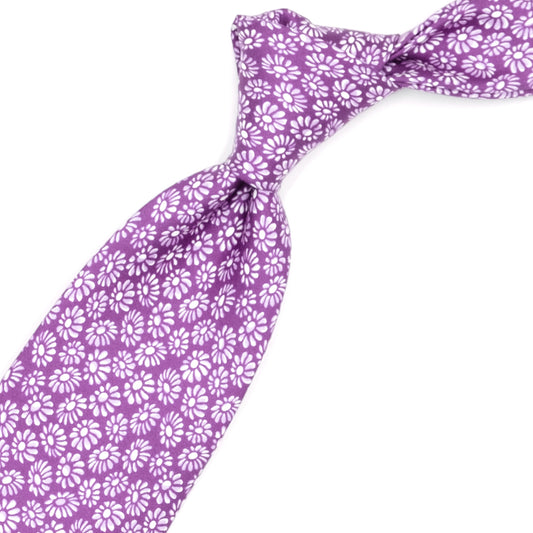Lilac tie with yellow flowers