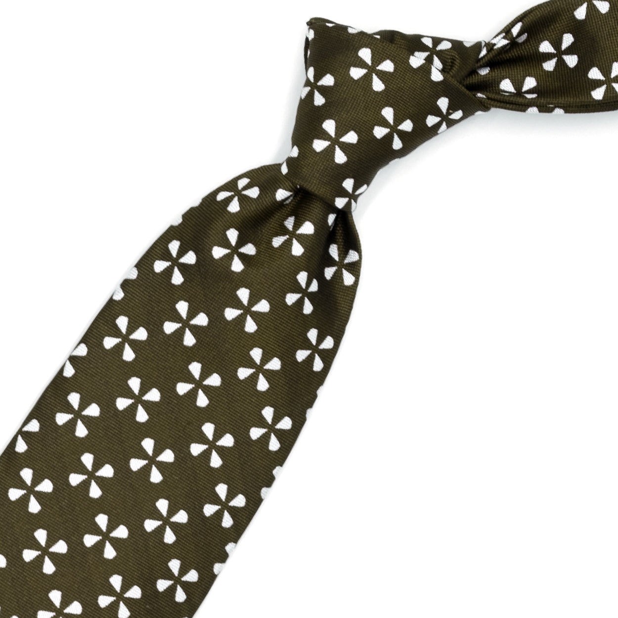Brown tie with white propellers