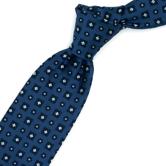 Light blue tie with blue and white flowers