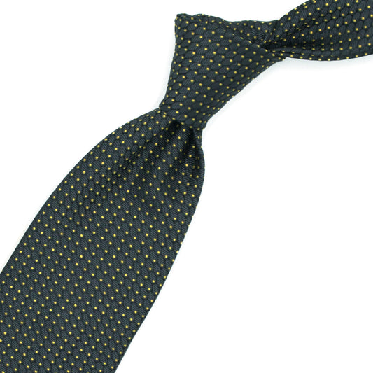 Gray tie with yellow squares