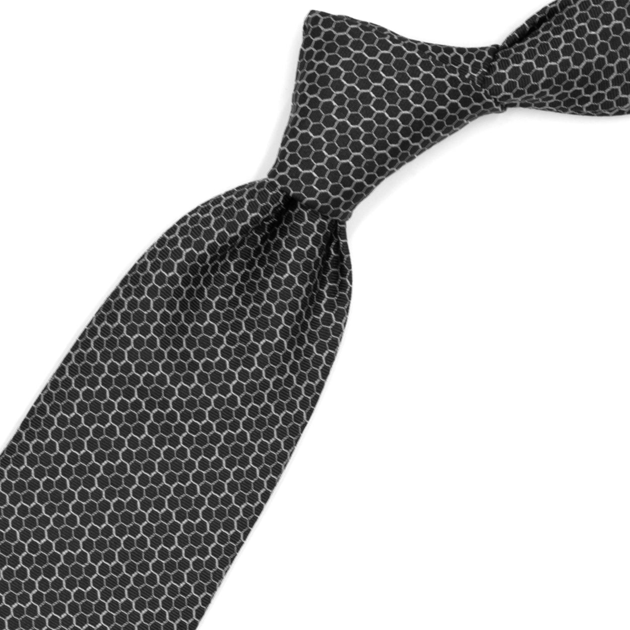 Gray tie with light gray circles