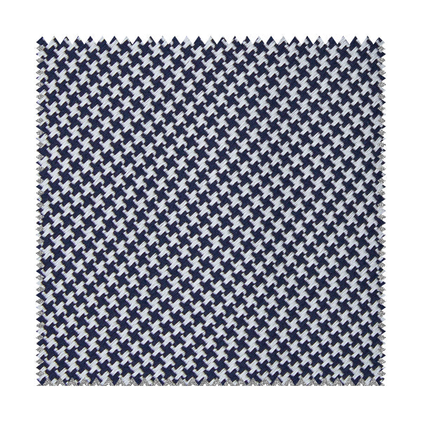 Blue and white houndstooth fabric