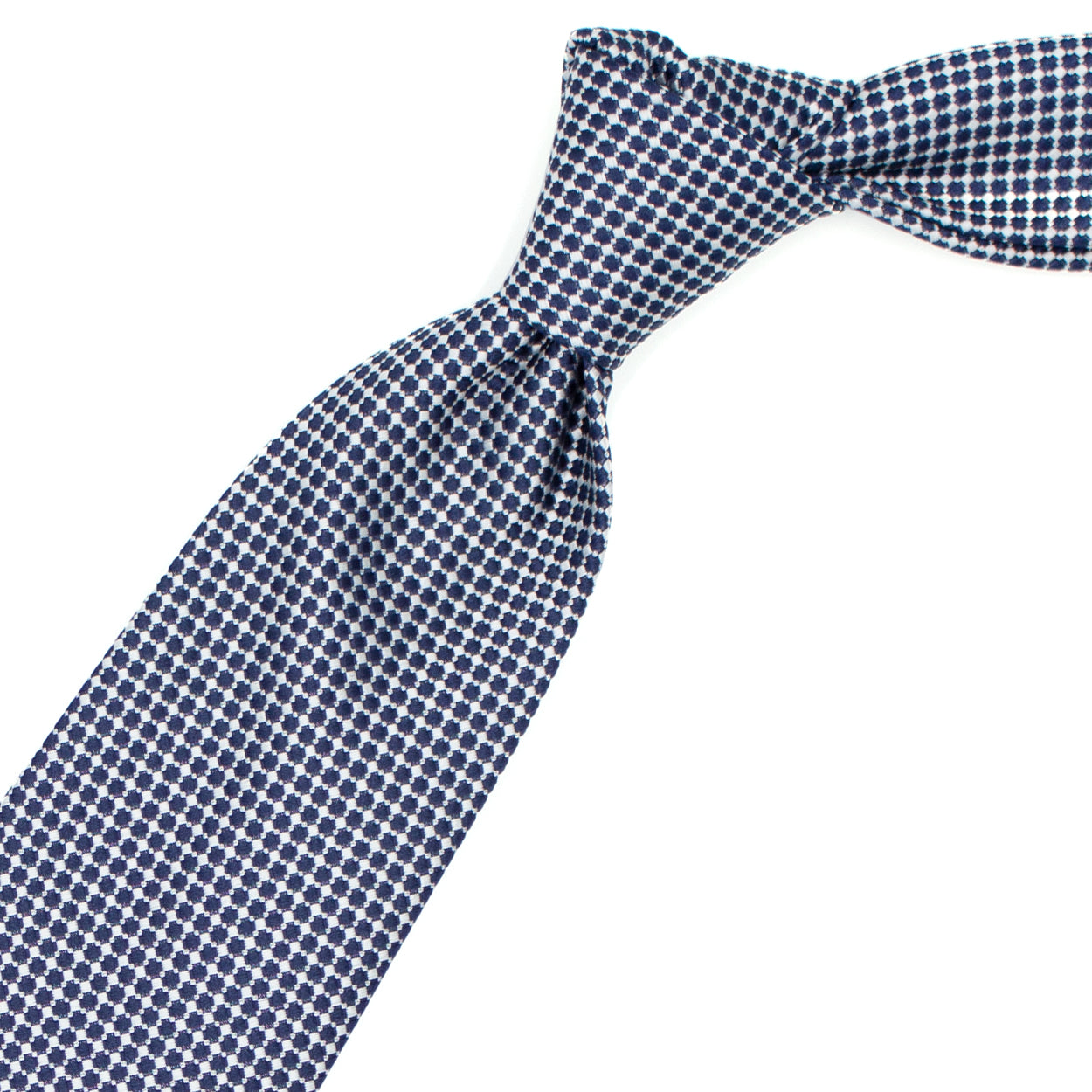 Tie with white and blue squares