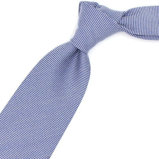 Blue and white woven tie
