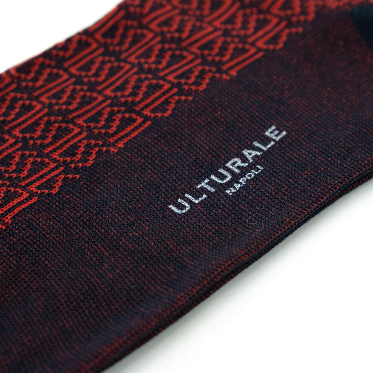 Blue sock with Ulturale red pattern 100% cotton filoscozia